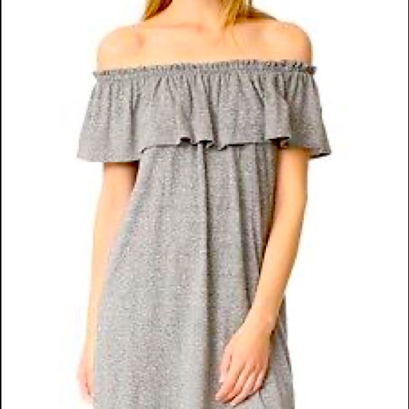 RACHEL Rachel Roy Off Shoulder Flounce Dress Grey Small. - Picture 2 of 12